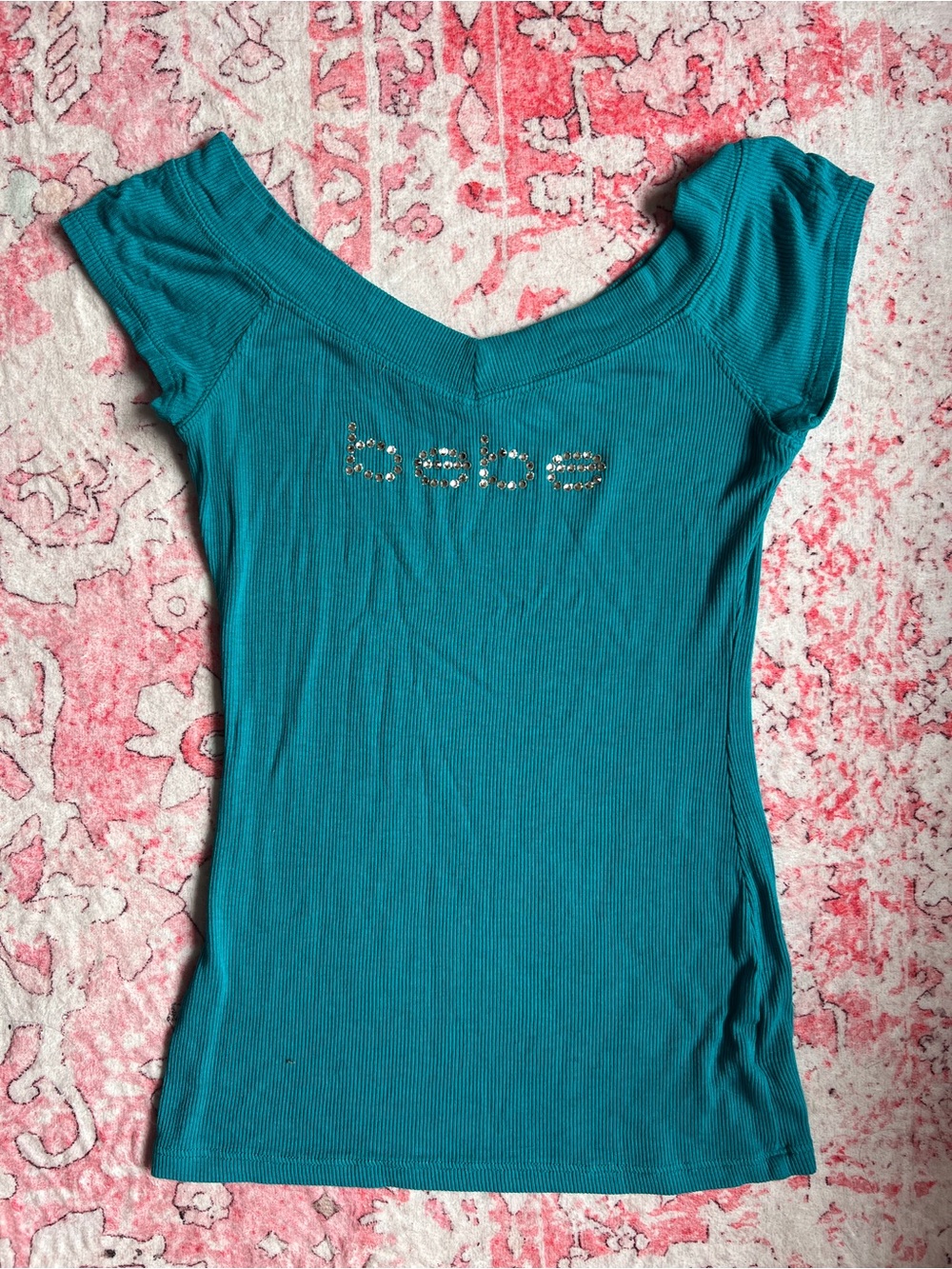 Bebe Rhinestone Top shirt
